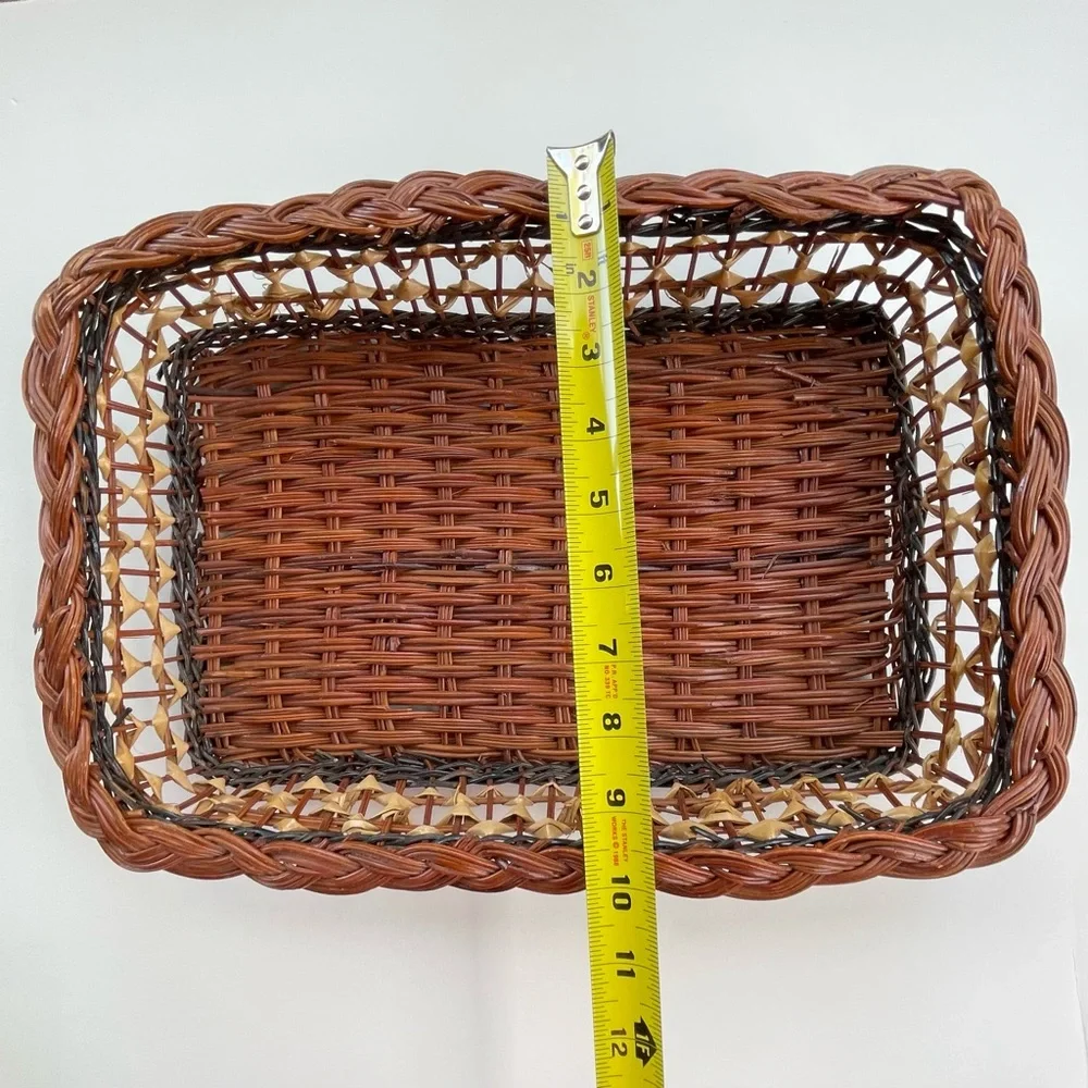 Rectangle Shallow Basket About 14.5” x 9.5” x 2” Good for Bread, Entrywa…